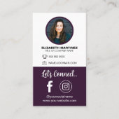 ソーシャルメディアQRコード従業員の写真と会社のロゴ 名刺 (正面)