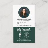 ソーシャルメディアQRコード従業員の写真と会社のロゴ 名刺 (正面)