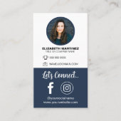 ソーシャルメディアQRコード従業員の写真と会社のロゴ 名刺 (正面)