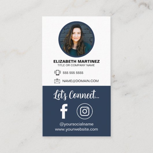 ソーシャルメディアQRコード従業員の写真と会社のロゴ 名刺 (正面)