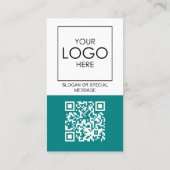 ソーシャルメディアQRコード従業員の写真と会社のロゴ 名刺 (裏面)