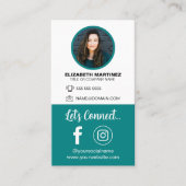 ソーシャルメディアQRコード従業員の写真と会社のロゴ 名刺 (正面)