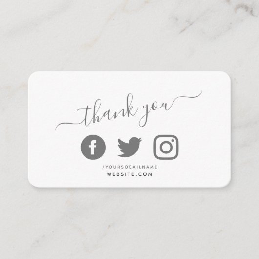 ソーシャルメディアQRコード感謝してい白割引 エンクロージャーカード (正面)