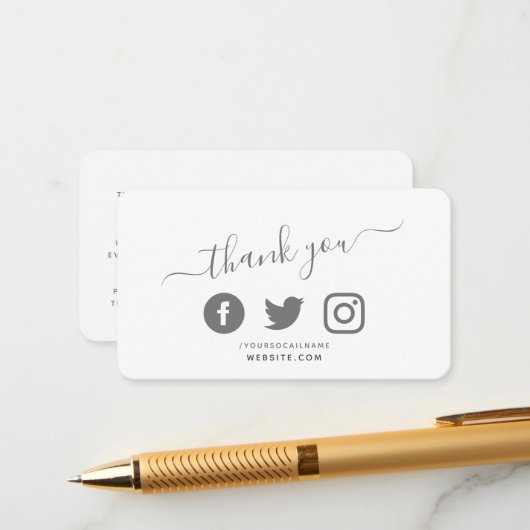 ソーシャルメディアQRコード感謝してい白割引 エンクロージャーカード (正面/裏面インサイチュ)