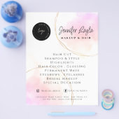 ソーシャルメディアQRコード水彩ピンク金ゴールド モダン チラシ (シングル)