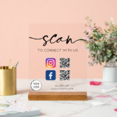 ソーシャルメディアQRコード アクリルサイン (ウェディング)