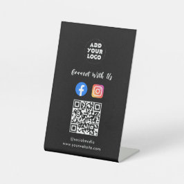 ソーシャルメディアQRコード | インスタグラム フェイスブック テーブルトップ 台座サイン