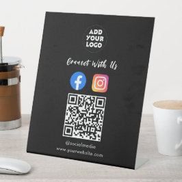 ソーシャルメディアQRコード | インスタグラム フェイスブック テーブルトップ 台座サイン
