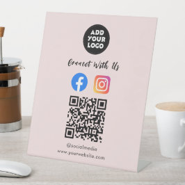 ソーシャルメディアQRコード | インスタグラム フェイスブック テーブルトップ 台座サイン