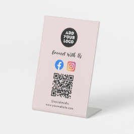 ソーシャルメディアQRコード | インスタグラム フェイスブック テーブルトップ 台座サイン