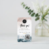 ソーシャルメディアQRコード&ロゴありがとうお水の色 名刺 (スタンド正面)