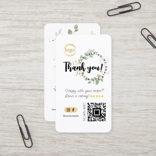 ソーシャルメディアQRコード&ロゴユーカリありがとう 名刺 (正面/裏面インサイチュ)