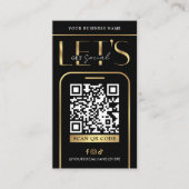 ソーシャルメディアQRコード 黒とゴールドのロゴ QRコード 名刺 (正面)