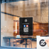 ソーシャルメディアQRコード | Instagram & Facebook ウィンドウサイン (カフェ窓)