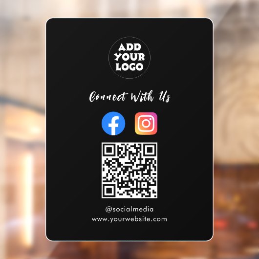 ソーシャルメディアQRコード | Instagram & Facebook ウィンドウサイン (シート2)
