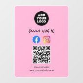 ソーシャルメディアQRコード | Instagram & Facebook ウィンドウサイン (シート)