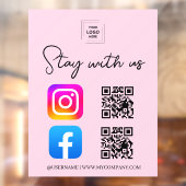 ソーシャルメディアQRコード Instagram Facebook 窓ガラス ウィンドウサイン (シート2)