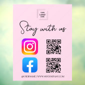 ソーシャルメディアQRコード Instagram Facebook 窓ガラス ウィンドウサイン (シート3)