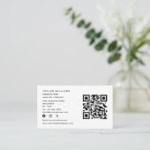ソーシャルメディアQRコードConnect With Us白黒 名刺 (スタンド正面)