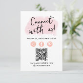 ソーシャルメディアQRコードConnect With Us Business Card 招待状 (スタンド正面)