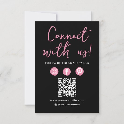 ソーシャルメディアQRコードConnect With Us Business Card 招待状 (正面)