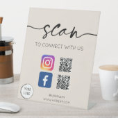 ソーシャルメディアQRコードGreige 台座サイン (インサイチュ)