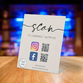 ソーシャルメディアQRコードGreige 台座サイン