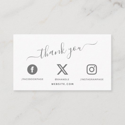 ソーシャルメディアQRコー感謝していドお客様がエンクル エンクロージャーカード (正面)