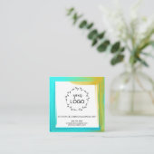 *~*ソーシャルメディアQRロゴのはっきりした色 スクエア名刺 (スタンド正面)