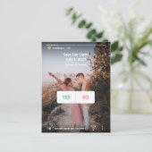 ソーシャルメディアYes/写真おもしろいなし日付の保存招待状 ポストカード (スタンド正面)