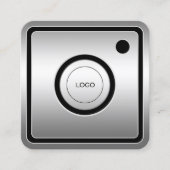 ソーシャルメディインスパイアアフェイクル金属 スクエア名刺 (正面)