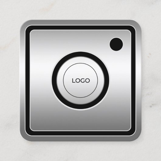 ソーシャルメディインスパイアアフェイクル金属 スクエア名刺 (正面)