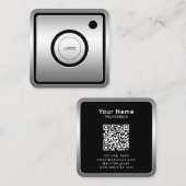 ソーシャルメディインスパイアアフェイクル金属 スクエア名刺 (正面/裏面)