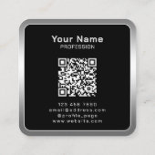 ソーシャルメディインスパイアアフェイクル金属 スクエア名刺 (裏面)