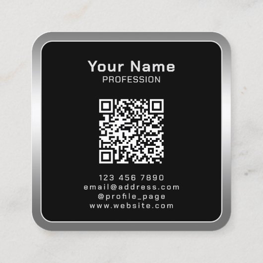 ソーシャルメディインスパイアアフェイクル金属 スクエア名刺 (裏面)