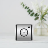 ソーシャルメディインスパイアアフェイクル金属 スクエア名刺 (スタンド正面)