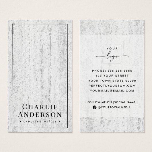 ソーシャルメディエレガントアストーンのテクスチャ名刺 (正面&裏面)