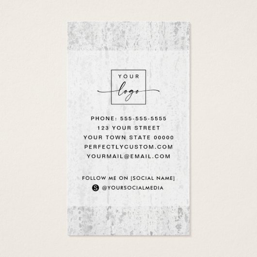 ソーシャルメディエレガントアストーンのテクスチャ名刺 (裏面)