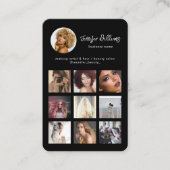 ソーシャルメディカスタムアのQRコード&フォトブラックモダン 名刺 (正面)