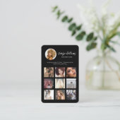 ソーシャルメディカスタムアのQRコード&フォトブラックモダン 名刺 (スタンド正面)