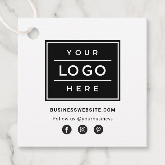 ソーシャルメディカスタムアアイコン付きビジネスロゴ フェイバータグ (正面)