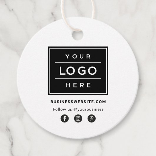 ソーシャルメディカスタムアアイコン付きビジネスロゴ フェイバータグ (正面)