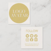 ソーシャルメディカスタムアアイコンAVATARロゴビジネス スクエア名刺 (正面/裏面)