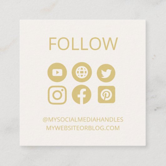 ソーシャルメディカスタムアアイコンAVATARロゴビジネス スクエア名刺 (裏面)