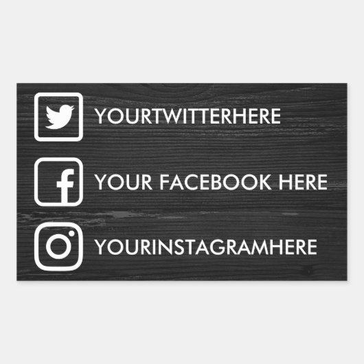 ソーシャルメディカスタムアステッカー 長方形シール (正面)