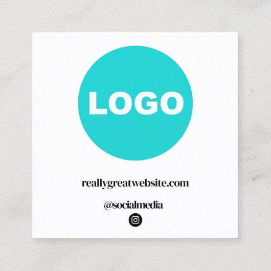 ソーシャルメディカスタムアネットワーキングのロゴの追加 スクエア名刺 (裏面)