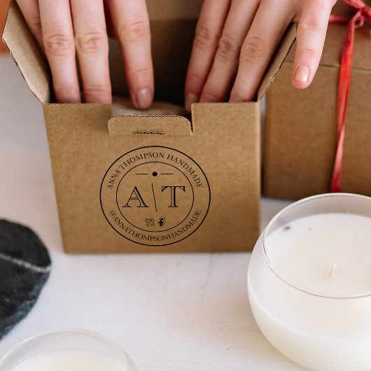 ソーシャルメディカスタムア付きスモールビジネス向けモノグラム ラバースタンプ