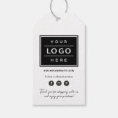 ソーシャルメディカスタムア製品を使用したビジネスロゴ ギフトタグ (正面)