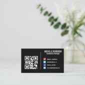 ソーシャルメディカラフルアアイコンQRまたはロゴ 名刺 (スタンド正面)