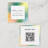 ソーシャルメディカラフルアマネージャの緑のグラデーショクールン スクエア名刺 (正面/裏面)